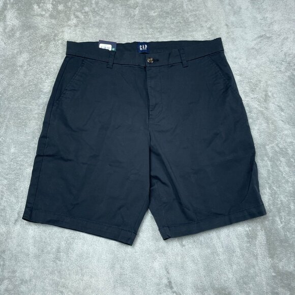 Gap Mens Flat Front Shorts Size 34 Black Classic Fit NWT a1476 - Picture 1 of 5